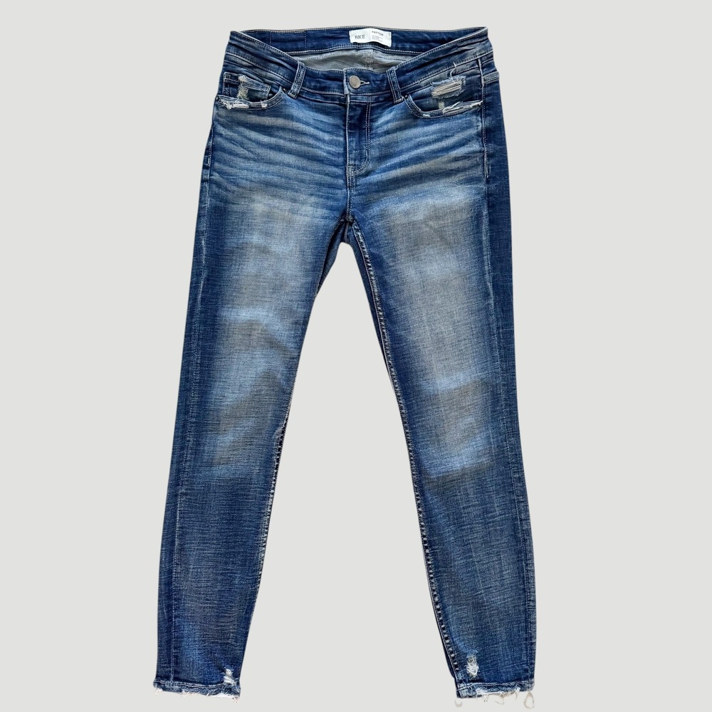 BKE Payton Mid Rise Ankle Skinny Distressed Jeans Womens 26 Grunge Indie rocker